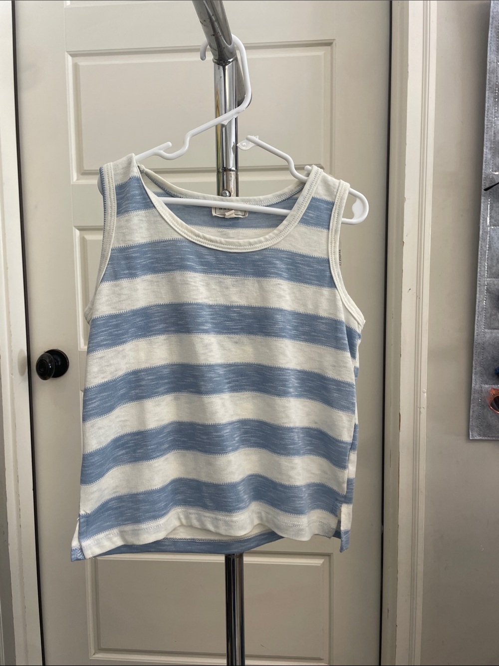 Kids Hayden Blue & White Striped Tank Top